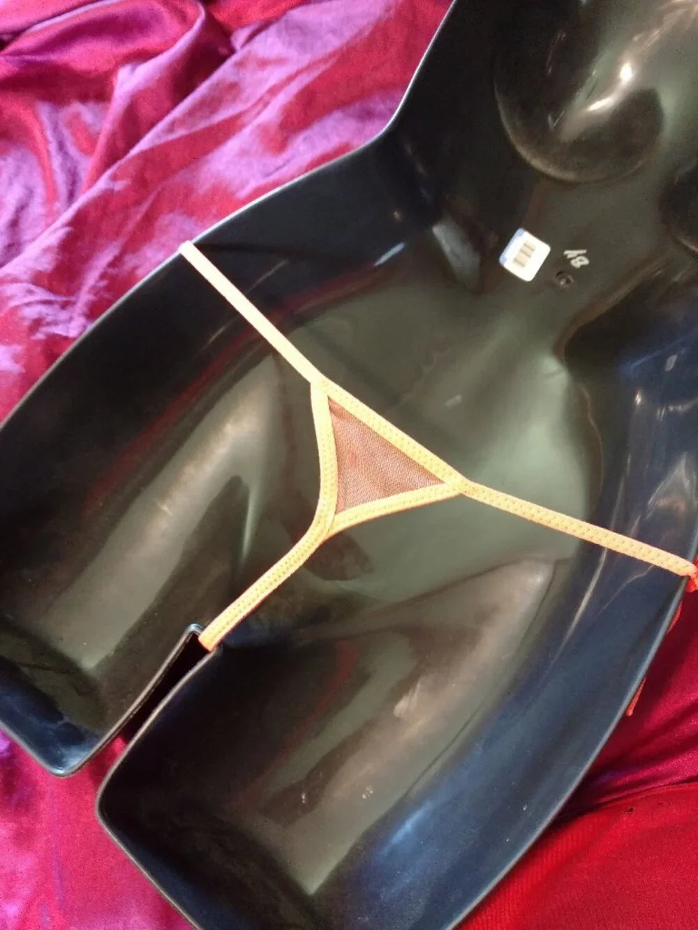 Bundle of Mesh Side-Tie Thong Panties NWT OSFM Blue, Black & Orange